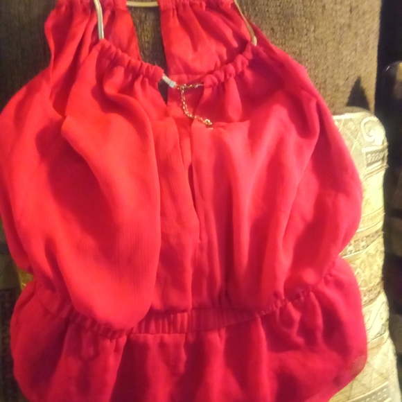 BeBe Blouse, Size M, Red - Picture 3 of 4